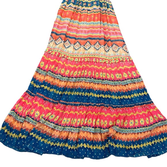 NWT Chufy Memories of Peru Mancora Viscose Lurex Chiffon Maxi Dress Size XS - Picture 9 of 13